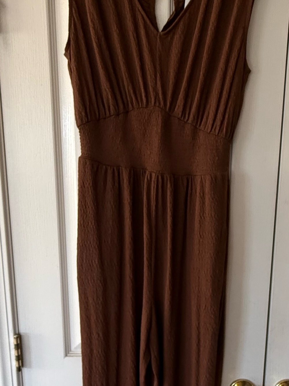 Z Supply Brown Sleeveless V-Neck Jumpsuit - Picture 2 of 8